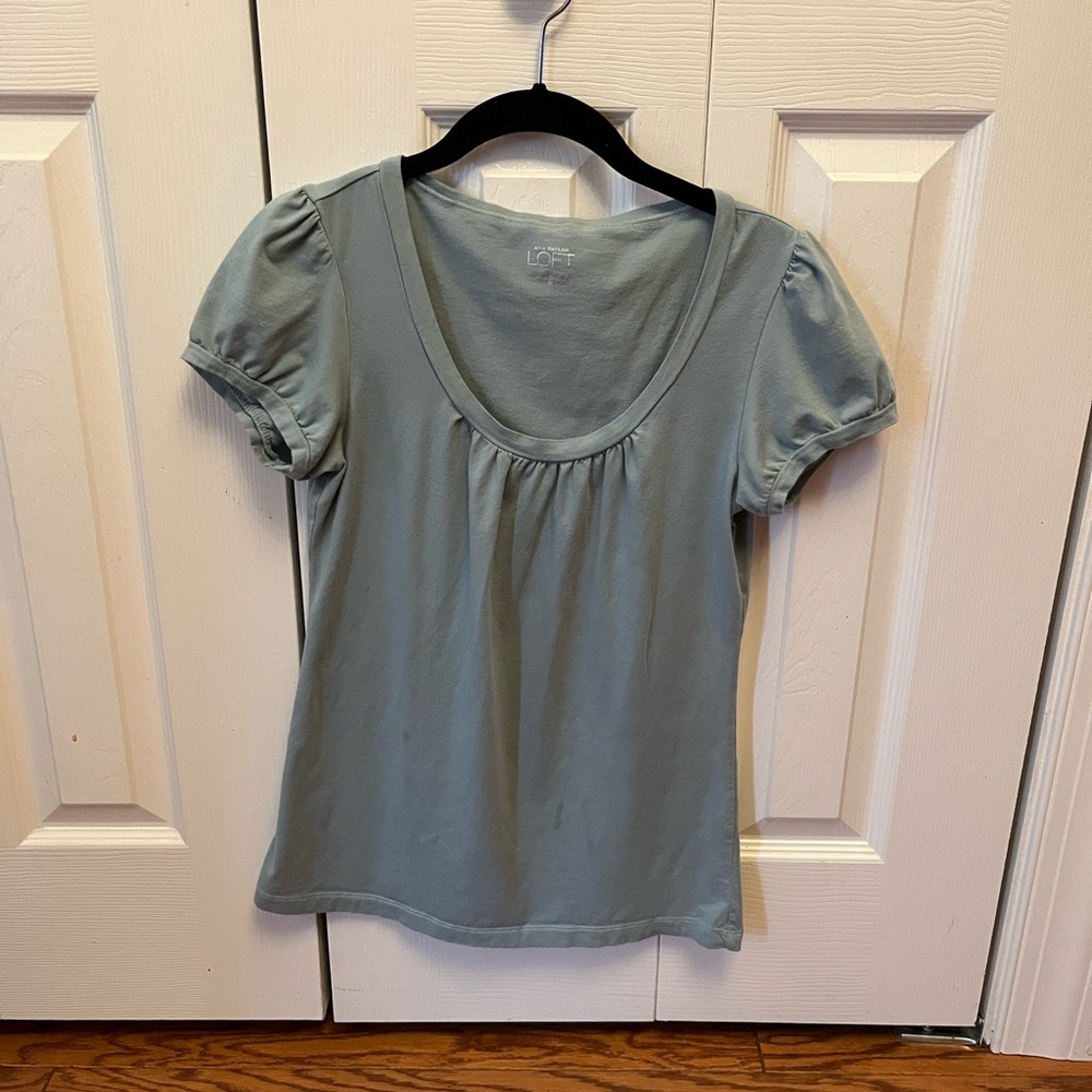 LOFT Soft Blue Short Sleeve Tee